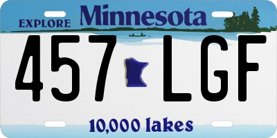MN license plate 457LGF