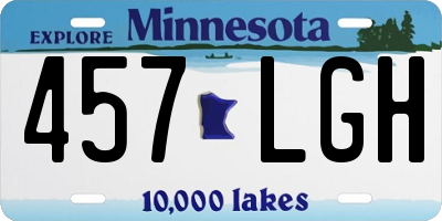 MN license plate 457LGH