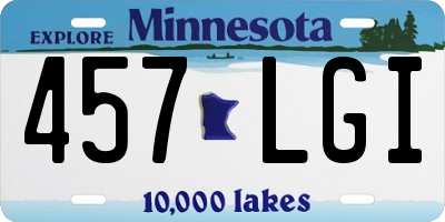 MN license plate 457LGI