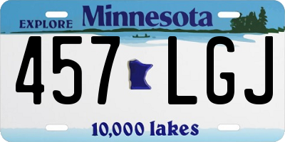 MN license plate 457LGJ