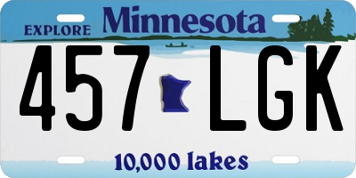 MN license plate 457LGK