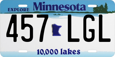 MN license plate 457LGL