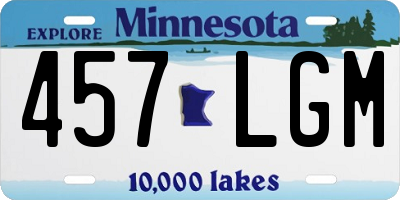 MN license plate 457LGM