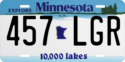 MN license plate 457LGR