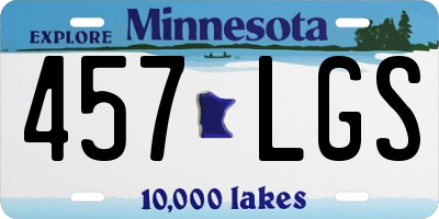 MN license plate 457LGS