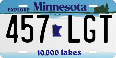 MN license plate 457LGT