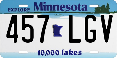 MN license plate 457LGV