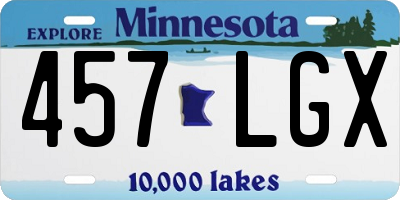 MN license plate 457LGX