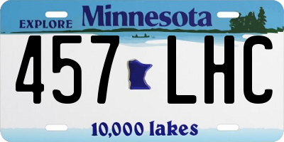 MN license plate 457LHC