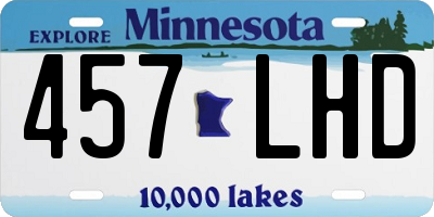 MN license plate 457LHD