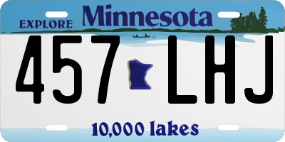 MN license plate 457LHJ
