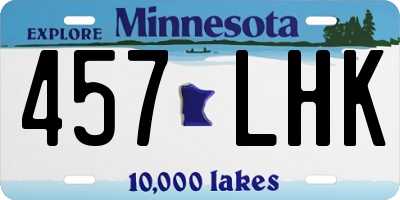 MN license plate 457LHK