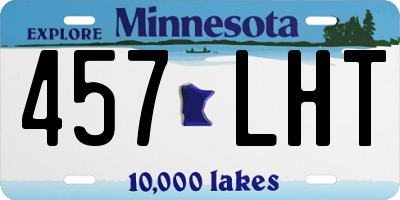 MN license plate 457LHT