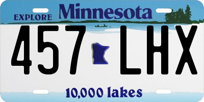 MN license plate 457LHX
