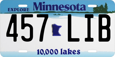 MN license plate 457LIB