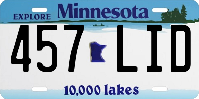 MN license plate 457LID