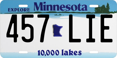 MN license plate 457LIE