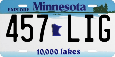 MN license plate 457LIG