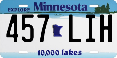 MN license plate 457LIH