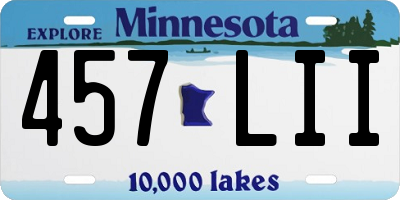 MN license plate 457LII