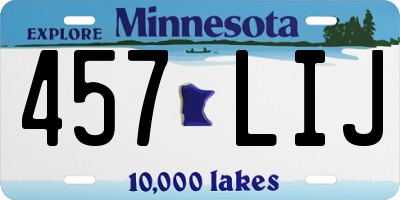 MN license plate 457LIJ