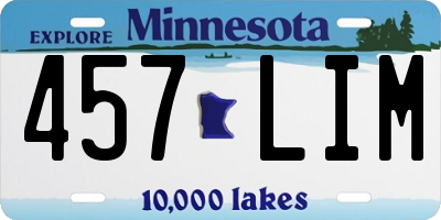 MN license plate 457LIM
