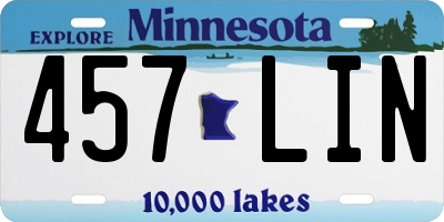 MN license plate 457LIN
