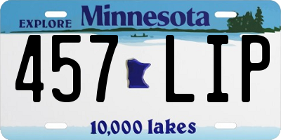 MN license plate 457LIP