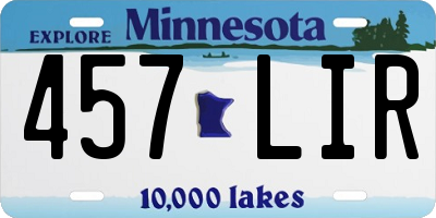 MN license plate 457LIR