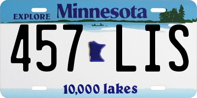MN license plate 457LIS