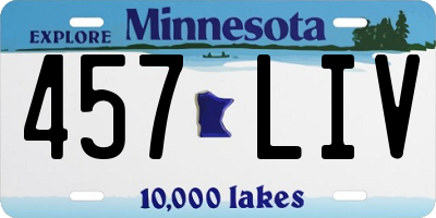 MN license plate 457LIV