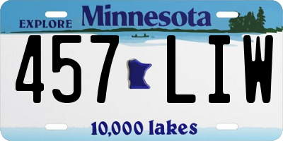 MN license plate 457LIW