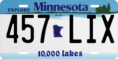 MN license plate 457LIX