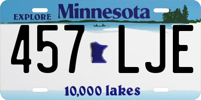 MN license plate 457LJE