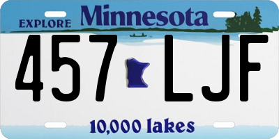 MN license plate 457LJF