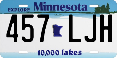 MN license plate 457LJH