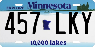 MN license plate 457LKY