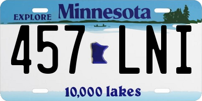 MN license plate 457LNI