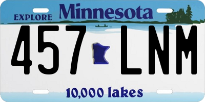 MN license plate 457LNM