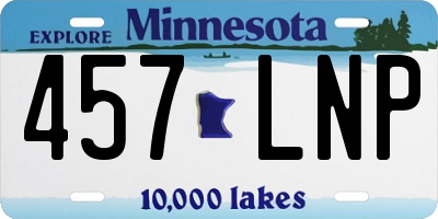 MN license plate 457LNP
