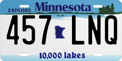 MN license plate 457LNQ