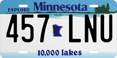 MN license plate 457LNU