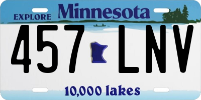 MN license plate 457LNV