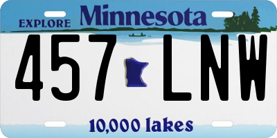 MN license plate 457LNW
