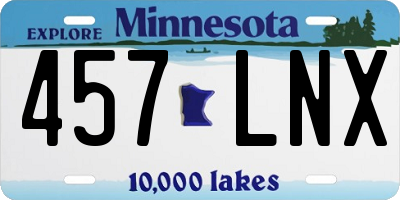 MN license plate 457LNX