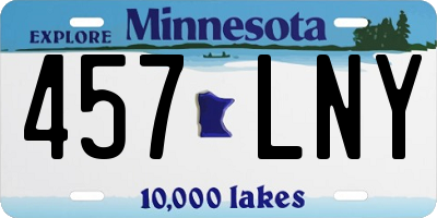 MN license plate 457LNY