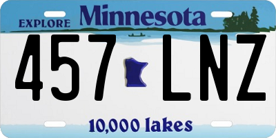MN license plate 457LNZ