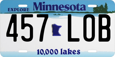 MN license plate 457LOB