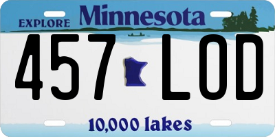 MN license plate 457LOD