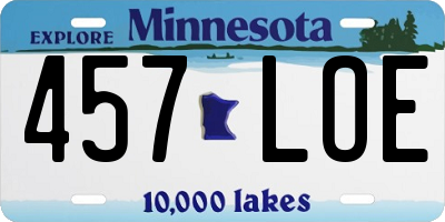 MN license plate 457LOE